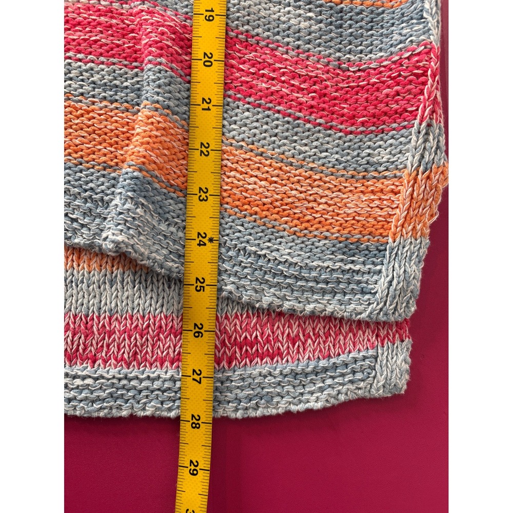 J Jill Womens Striped Hoodie Cotton Linen Sweater Size MP Coastal Nantucket - Picture 10 of 10